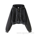 Autumn winter washed fleece hot girl hoodie